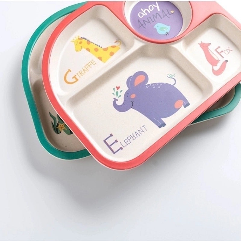 Adorable Cartoon Bamboo Fiber Tableware Set for Kids | Kids Tableware