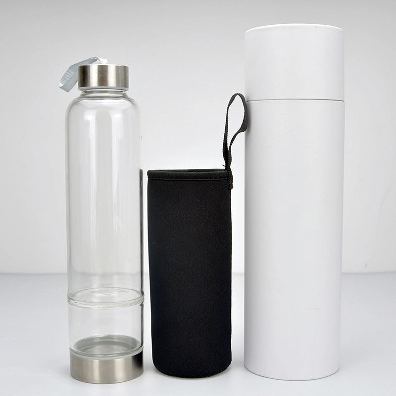 Vintage Single Glass Water Bottle Solid Color | Home & Kitchen Accessories