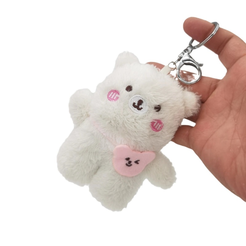 Plush Bear and Bunny Keychain Pendant for Backpack Rag Doll Gift|Accessories & Keychains