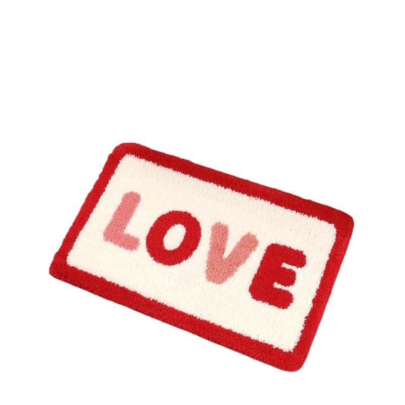 Valentine's Day Casual Elegant Letter Heart Shape Imitation Cashmere Polyester Bath Mat|Home & Bath Accessories