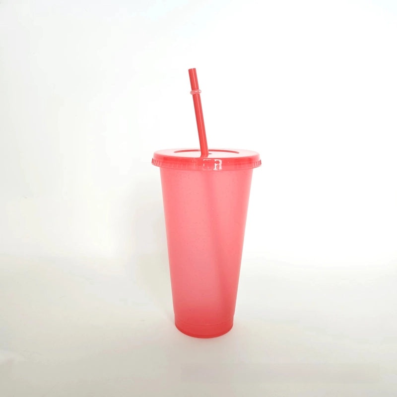 710ml Large Capacity Glitter Sipper Cup with Logo, Creative PP Plastic, 15 Color Options | Drinkware & Tumblers