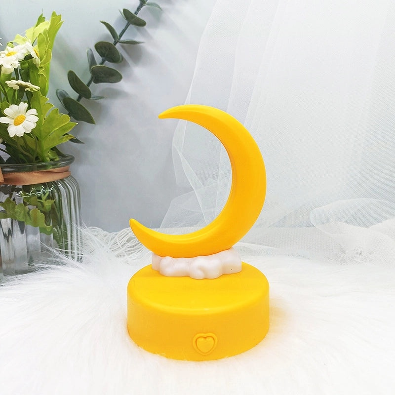 Romantic Crescent Moon Night Light Bedside Desk Lamp Handmade DIY Luminous Decorative Ornament|Home Decor & Lighting