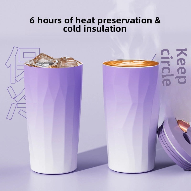 Trendy Portable Insulated Coffee Cup with Suction Straw, Perfect Gift for Cold Coffee Lovers|Drinkware & Accessories