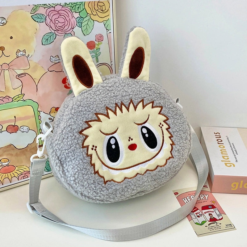 Cartoon Bubble Mart Plush Backpack Kids Diagonal Cloth Bag City Paradise Style | Children’s Bags