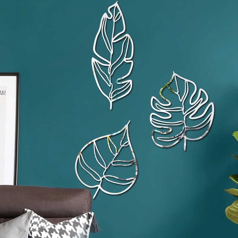 Stylish Leaf Pattern Plastic Wall Decal|Home Decor Wall Stickers