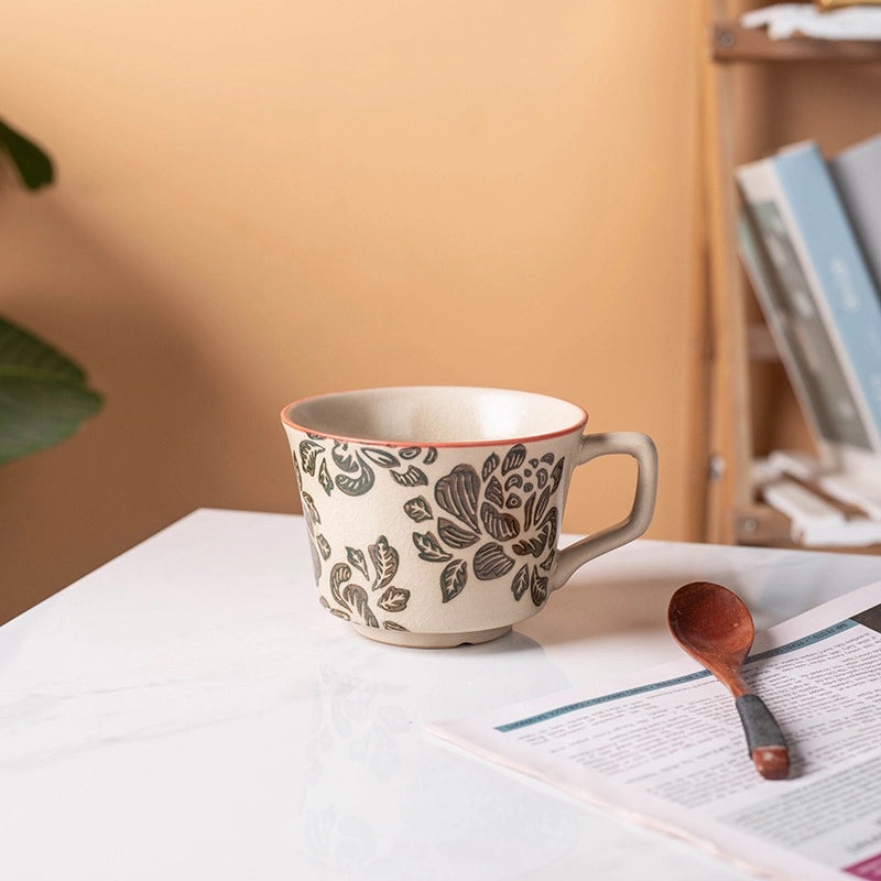 Elegant Chinoiserie White Porcelain Mug Single Piece | Drinkware & Mugs