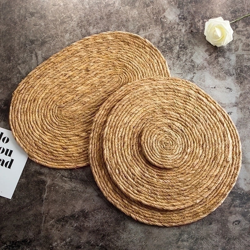 Simple Plain Straw Placemat for Everyday Use|Home & Living Tableware
