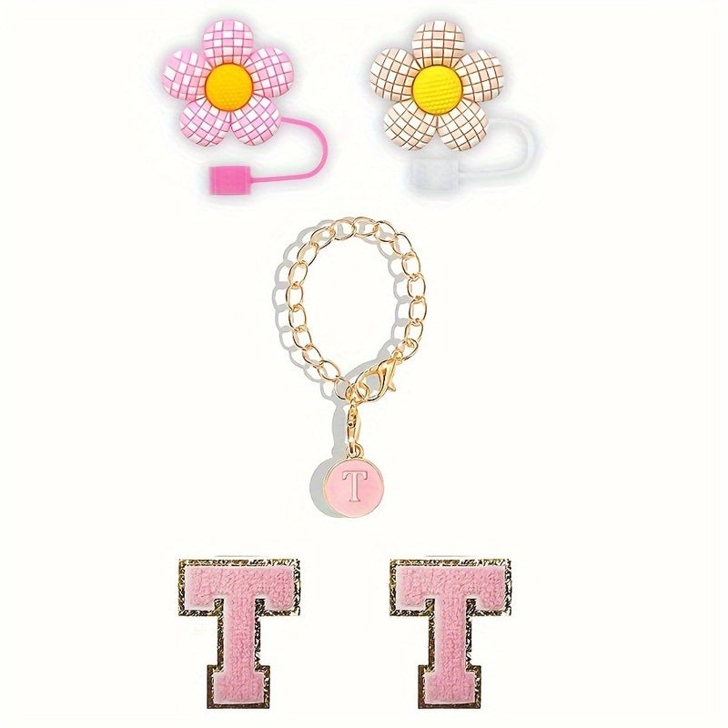 Embroidered Floral Letter Straw Cap for Casual Elegant Style|Fashion Accessories Hats & Caps