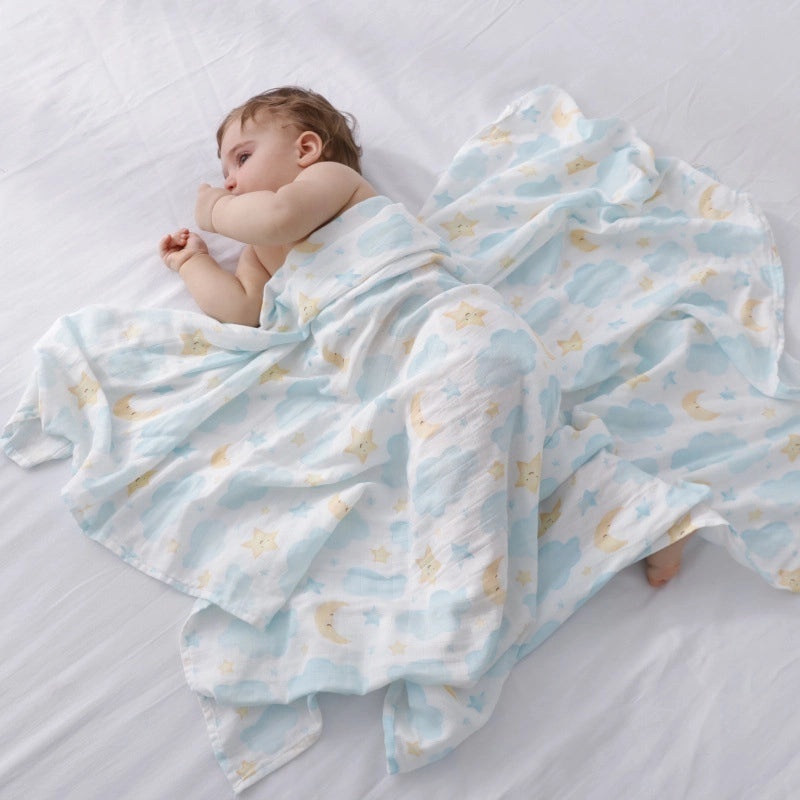 Antibacterial Bamboo Cotton Baby Swaddle Blanket and Bath Towel Set for Newborns Summer Soft Gauze Wrap|Baby Care & Accessories