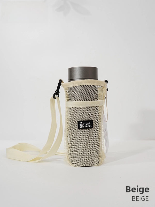 Outdoor Water Bottle Cover with Protective Mesh Strap, Hangable for Mineral Water, Tea, Milk, Thermos|Outdoor Drink Accessories