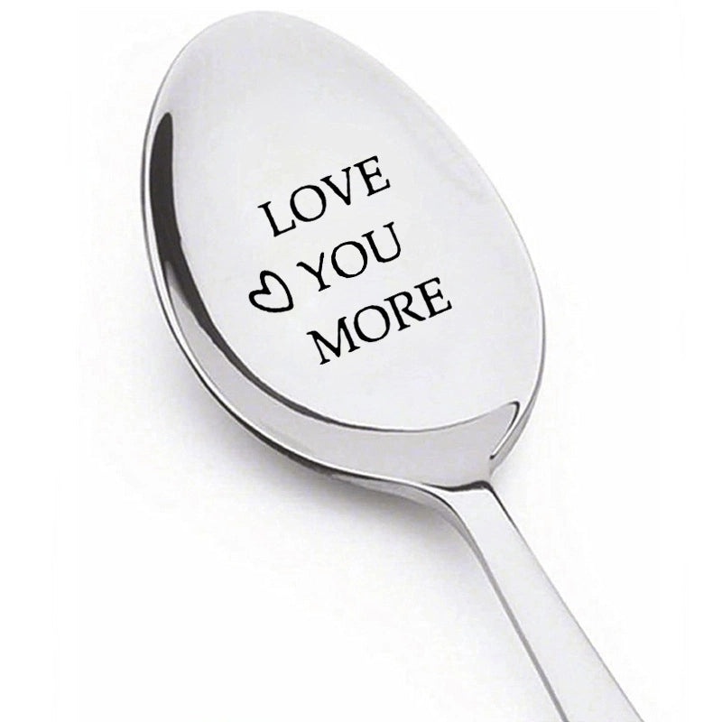 Trendy Engraved Stainless Steel Spoon|Kitchen Utensils & Dining Accessories