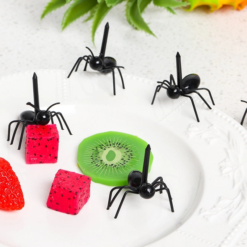 Adorable Solid Color Ant-Shaped Plastic Fruit Forks 1 Set|Kitchen & Dining Accessories