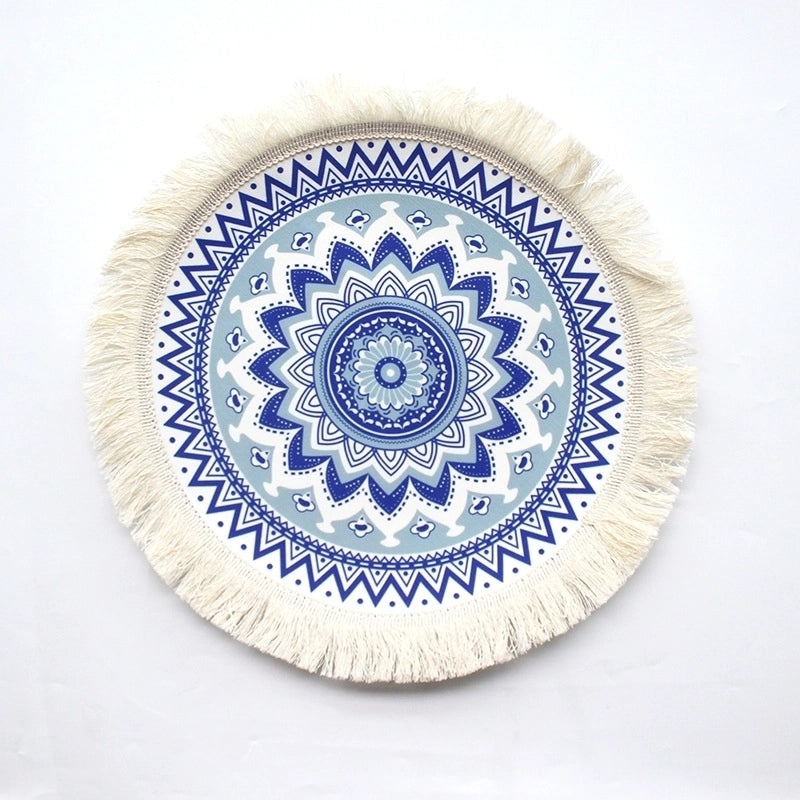 Baroque Inspired Solid Color Jute Placemat Single Piece|Home Decor & Tableware