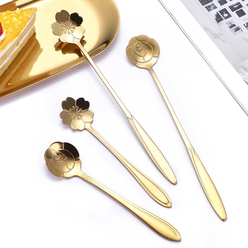 Elegant Floral Stainless Steel Spoon | Kitchen Utensils