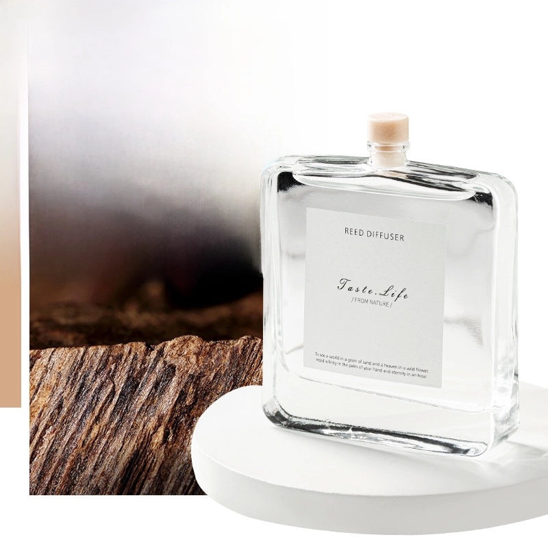 BYME 120ml Flat Aromatherapy Bottle with Rattan Sticks, Long-lasting Indoor Essential Oil Diffuser Set|Home Fragrance & Aromatherapy