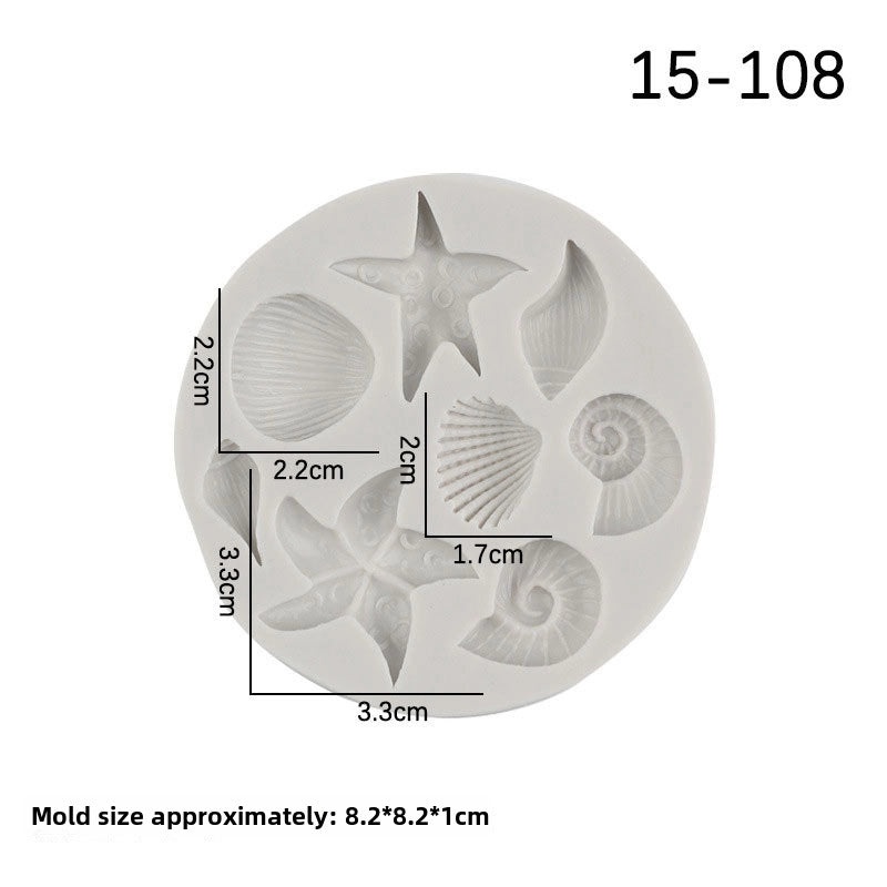 Ocean Theme Silicone Mold for Conch Starfish Shell Shapes | Cake Decorating Tools