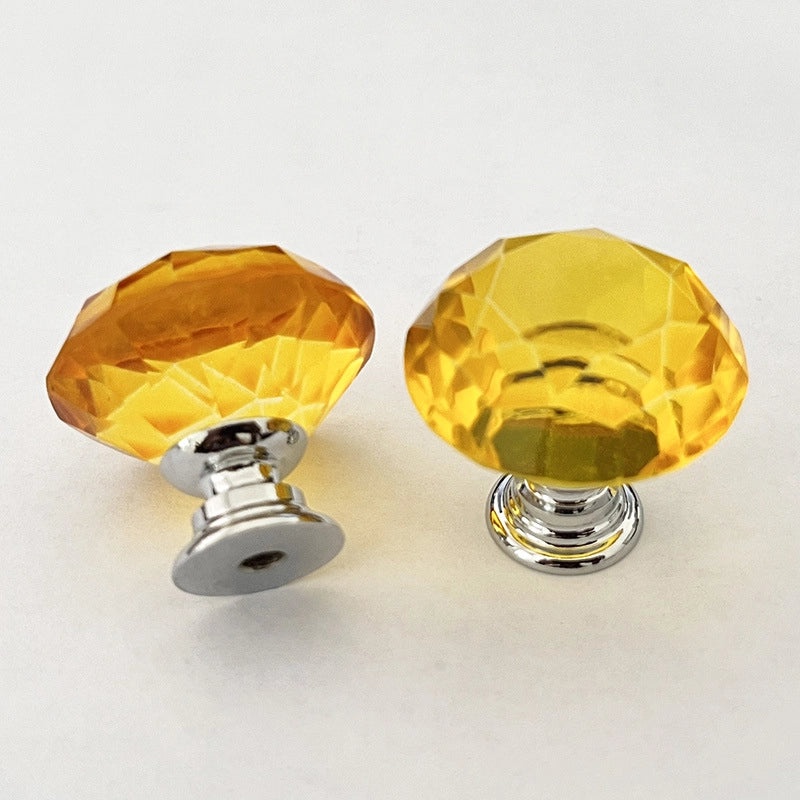 Transparent Crystal Diamond Single Hole Drawer Handle Small Cabinet Furniture Hardware|Cabinet Handles