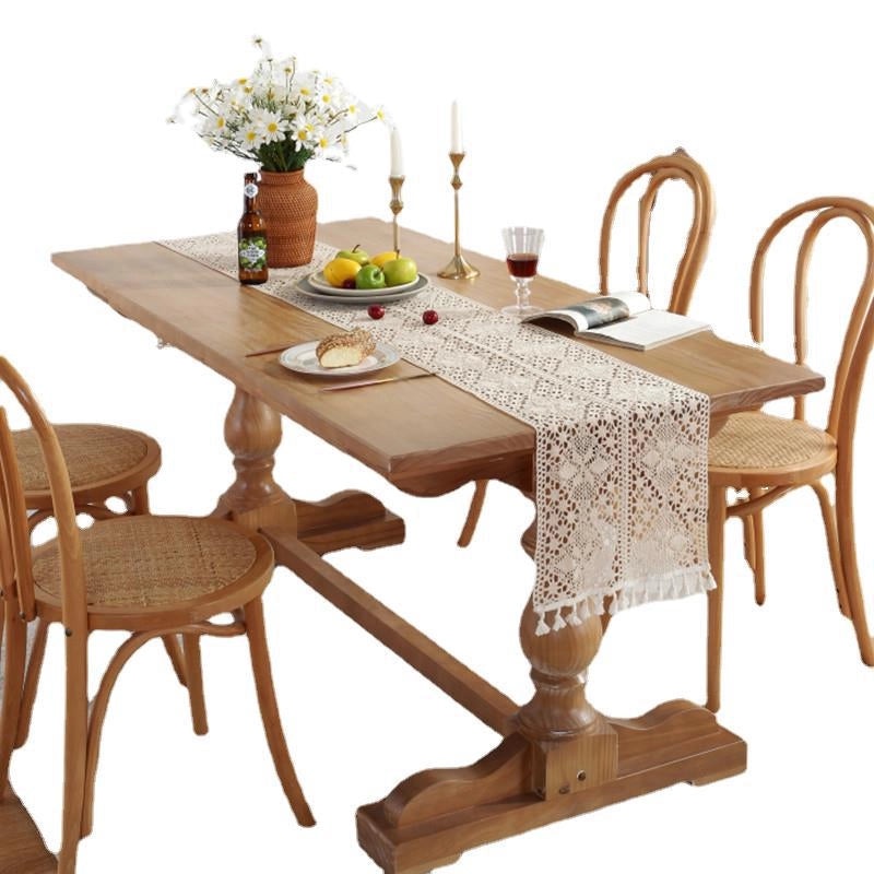 Retro Floral Crochet Tassel Table Flag for Tea Table Decoration | Home Decor & Table Linens