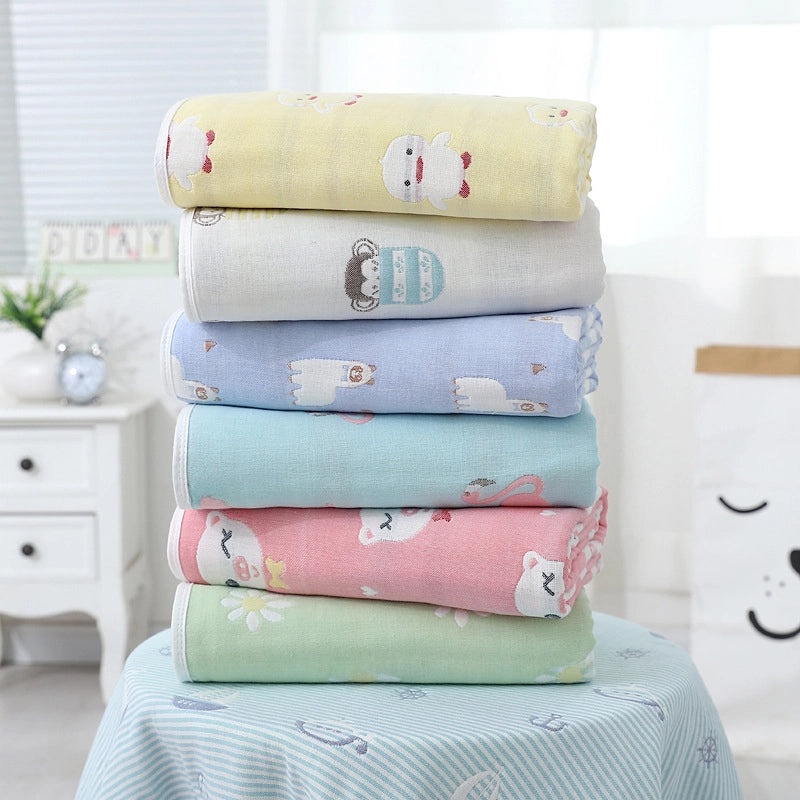 Soft Cotton Gauze Baby Bath Towel 110x110cm Wrap Jacquard Quilt Spring Summer|Baby Bath Towels & Quilts