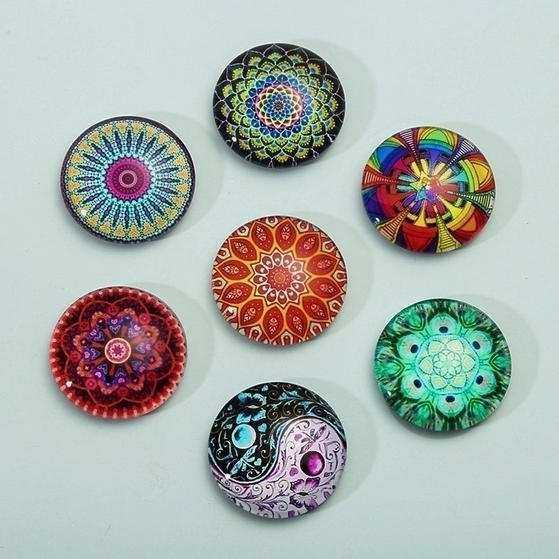 Creative Mandala Glass Crystal Fridge Magnets Set | Home Decor Accessories