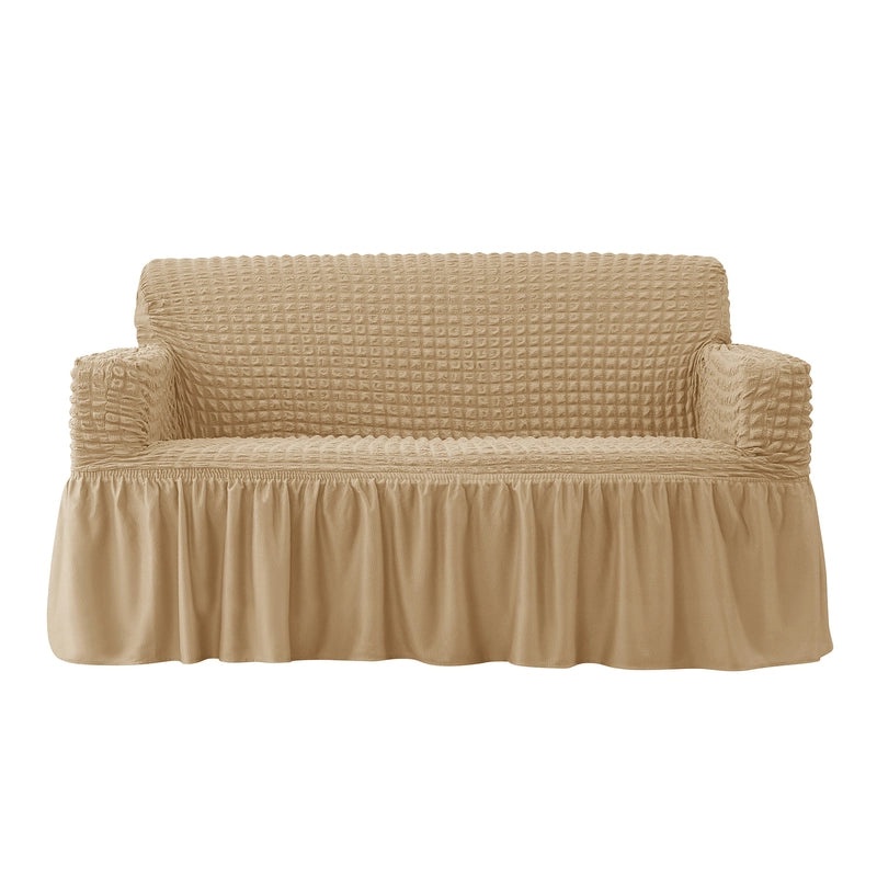 Elastic Full-Cover Sofa Slipcover with Bubble Grid Pattern | Home Decor & Sofa Accessories