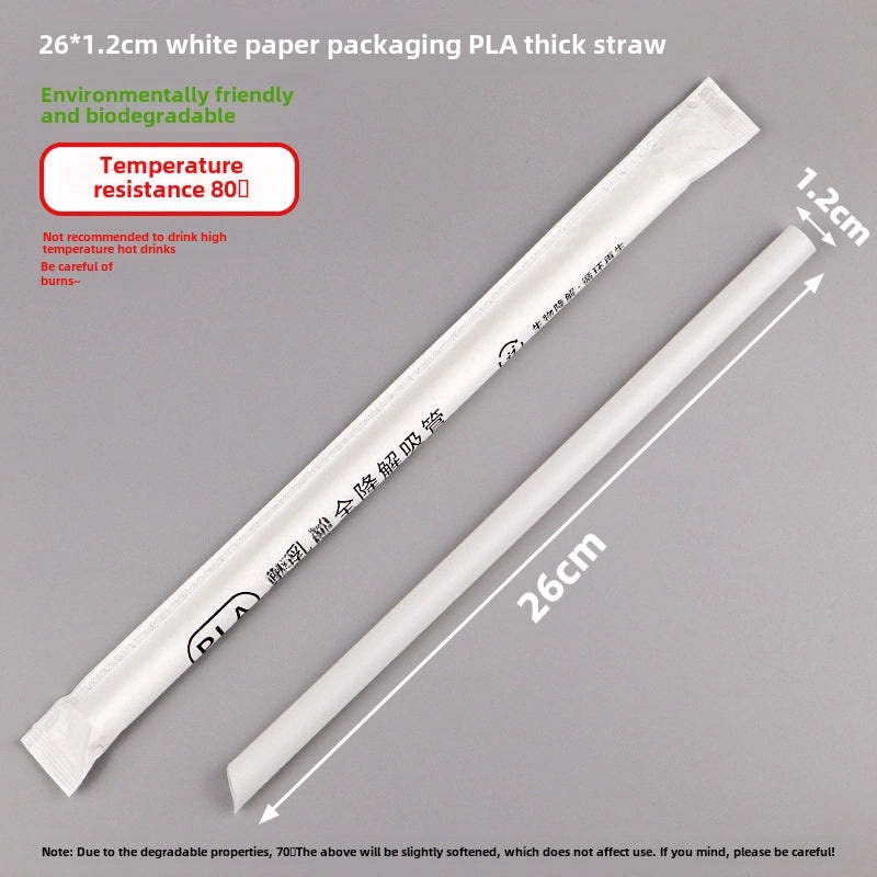 Biodegradable PLA Straws for Hot Drinks | Disposable Milk Tea Coffee Straws | Eco-Friendly Individually Packaged | Drinkware Accessories|Straws &