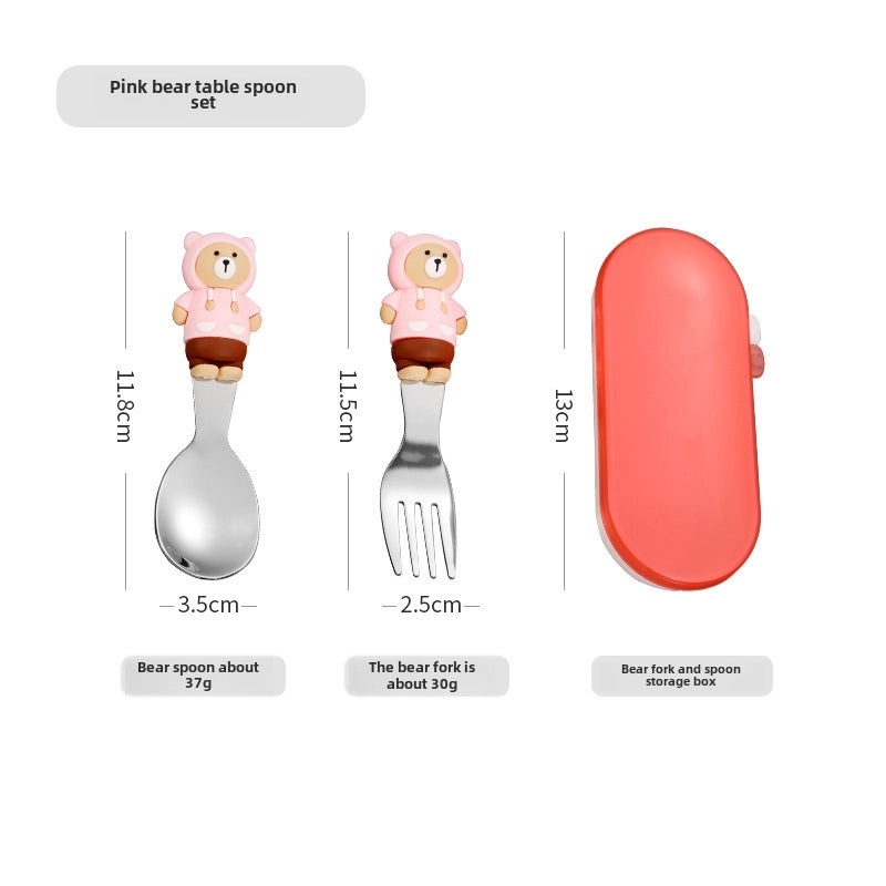 Korean Stainless Steel Bowl with Handle 304 Creative Dessert Soup Salad Bowl Cute Bear Design|Kitchen & Dining