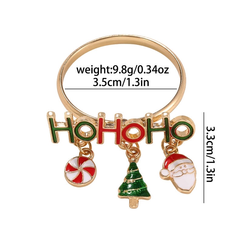 Elegant Cartoon Letter Alloy Napkin Ring for Christmas Casual Pastoral Decor 1 Piece | Home Dining Table Accessories