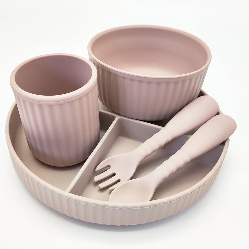 Chinoiserie Style Vacation Solid Color Silicone Tableware Set for Dining|Kitchen & Dining Tableware