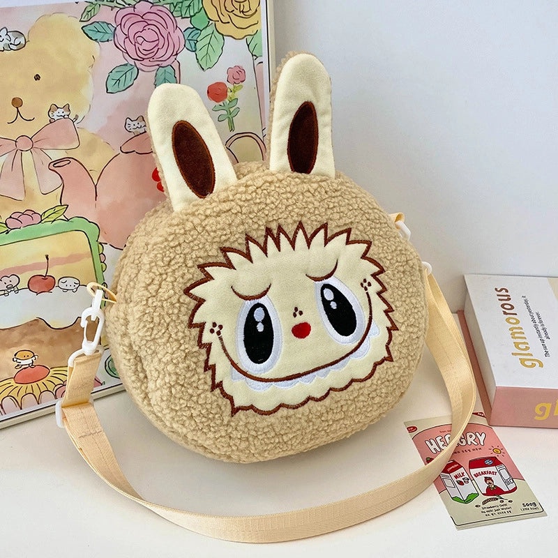 Cartoon Bubble Mart Plush Backpack Kids Diagonal Cloth Bag City Paradise Style | Children’s Bags