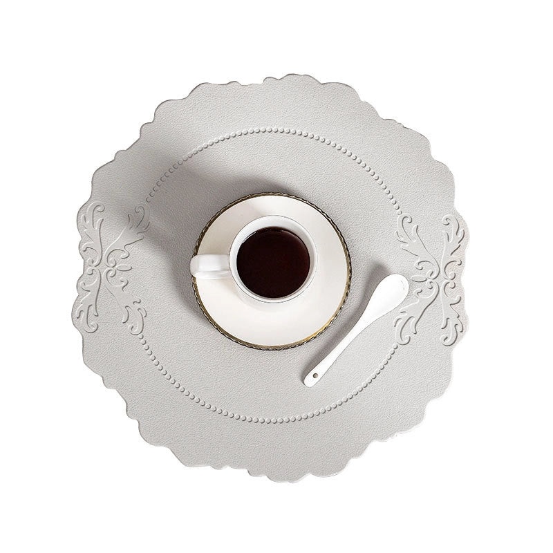 Nordic Imitation Leather Placemat | Waterproof Heat-Resistant Table Mat for Hotel and Home Dining | Dining Table Accessories|餐具配件