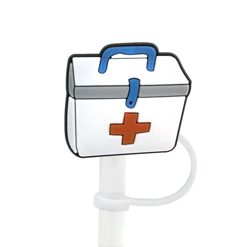 10 Pieces Multicolor PVC Straw Decorative Caps for Casual Vacation Style|Accessories