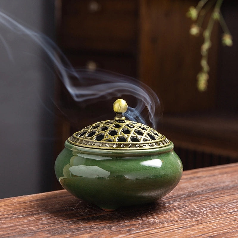 Ceramic Incense Burner Aromatherapy Plate Small Tower Temple Kiln Holder Home Decor|Home Decor & Aromatherapy Accessories