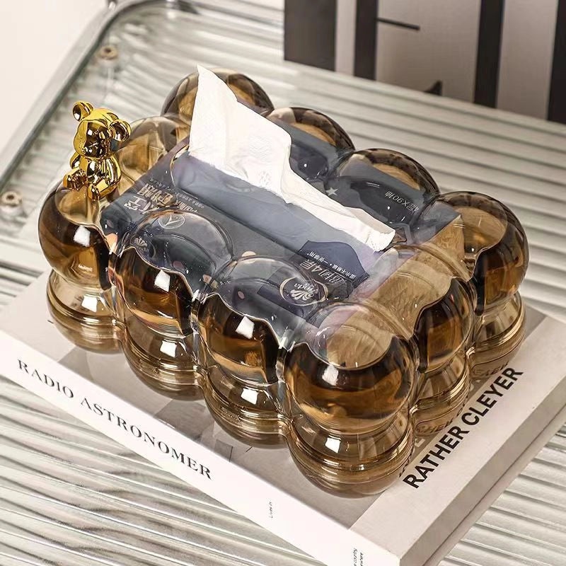 Nordic Luxury Transparent Tissue Box for Living Room Coffee Table | Home Decor Accessories