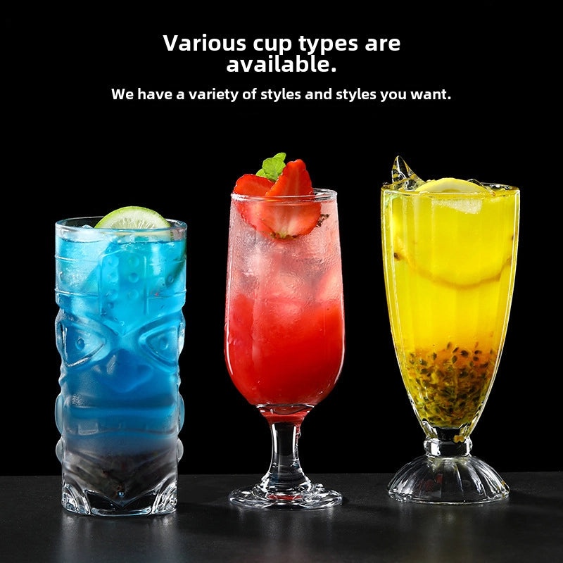 Large Capacity Glass Juice Cup for Milk Tea Mojito Cocktail Bars | Drinkware & Glassware