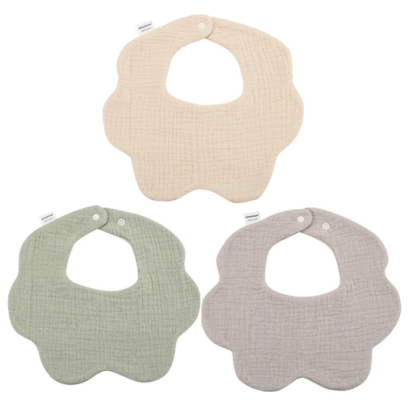 360 Degree Petal Shape Baby Bib Soft Cotton Newborn Saliva Towel Adjustable Infant Drool Bib|Baby Accessories