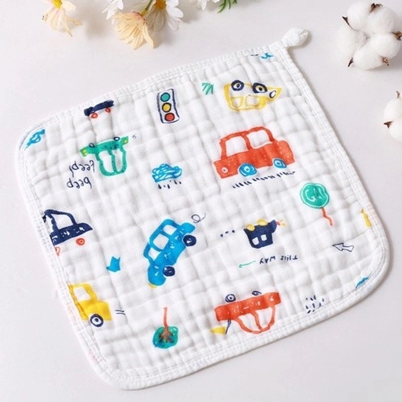 Cartoon Style Cotton Baby Burp Cloths Soft and Minimalist Newborn Accessories|Baby Accessories