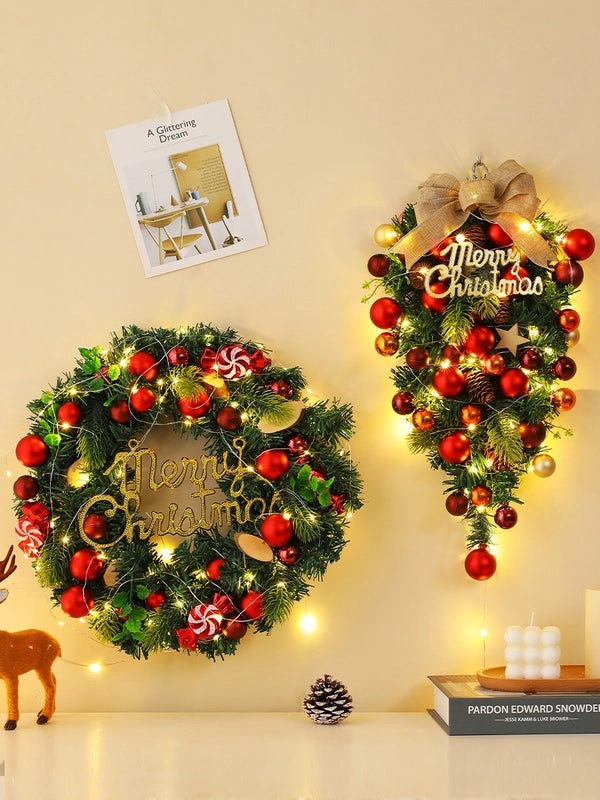 Christmas Rattan Garland Door Hanging Decoration for Hotel Mall Scene Layout Supplies|Christmas Decorations