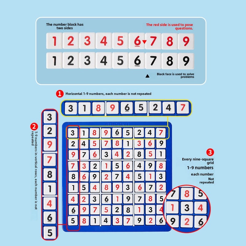 Children's Educational Sudoku Game Board, Jiugongge Puzzle for Kids, Storage Box Included | Toys & Games/Educational Toys
