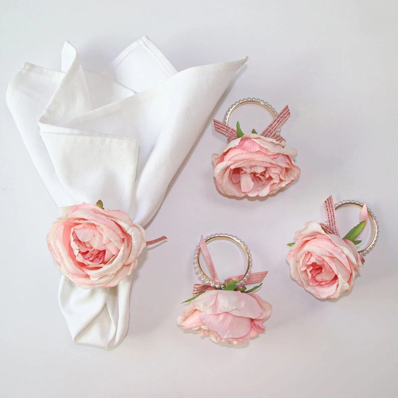 Elegant Floral Plastic Napkin Ring for Valentine's Day Casual Decor | Dining & Tableware