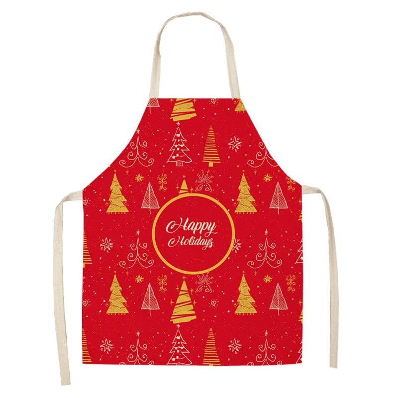 Holiday Themed Synthetic Fiber Apron with Text Design 1 Piece|Kitchen & Dining Accessories