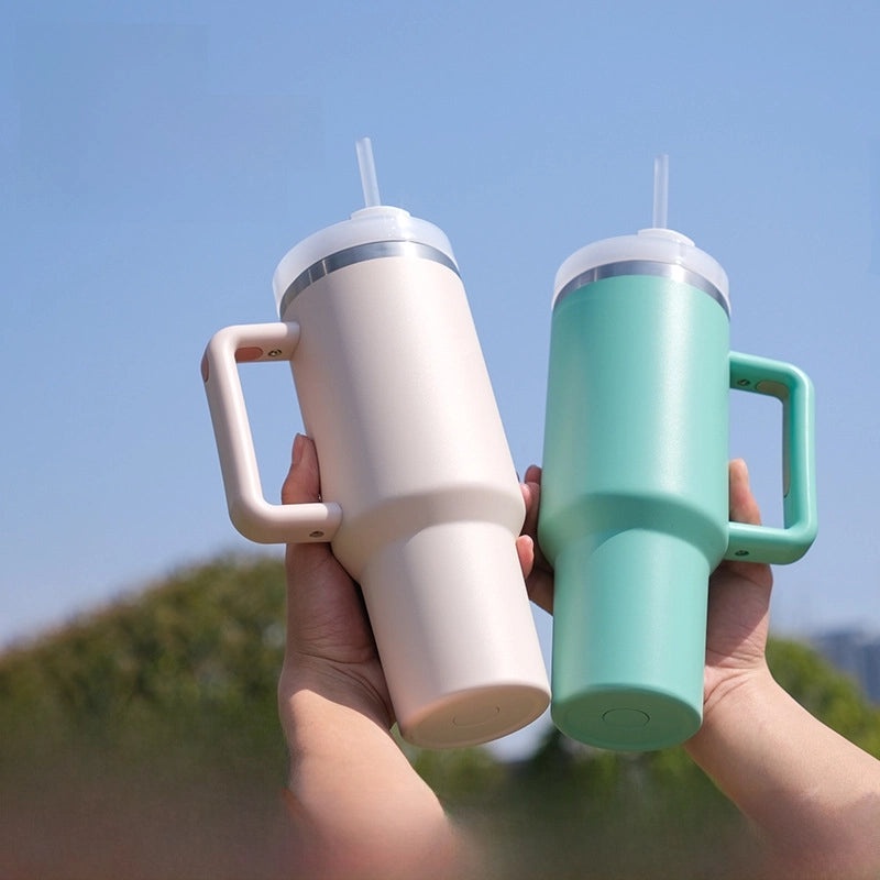 Customized 40oz Stainless Steel Double-layer Insulated Ice Tumbler with Handle for Car | Drinkware & Travel Mugs