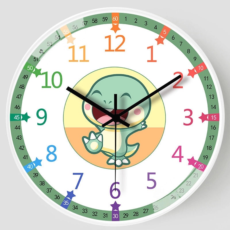 8 Inch Kids Cartoon Wall Clock Digital Learning Clock Silent Children's Room Decoration|Children's Educational Toys