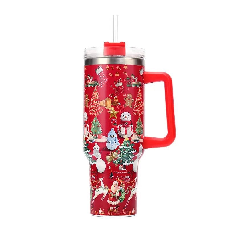 Festive Cartoon Stainless Steel Water Bottle for Christmas | Kitchen & Dining