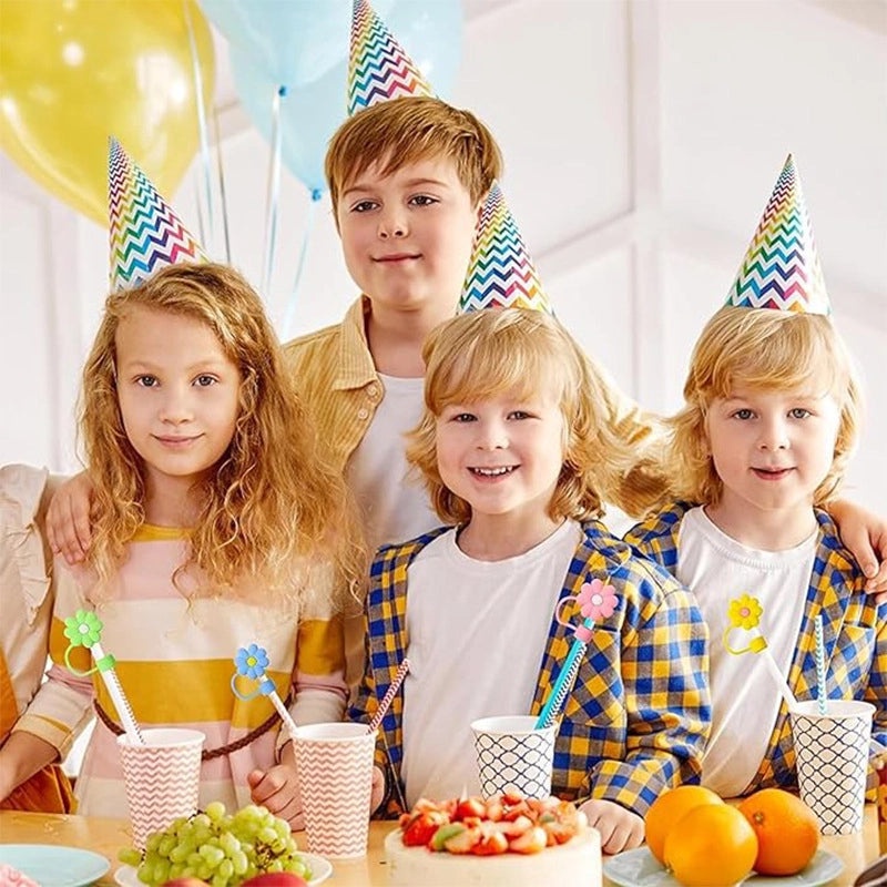 Adorable Floral Silicone Straw Cap 1pc | Drinkware Accessories