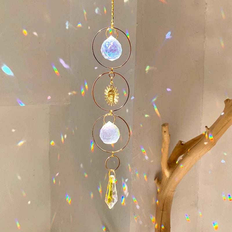 Geometric Moon Crystal Pendant Minimalist Wall Decor|Home Decor