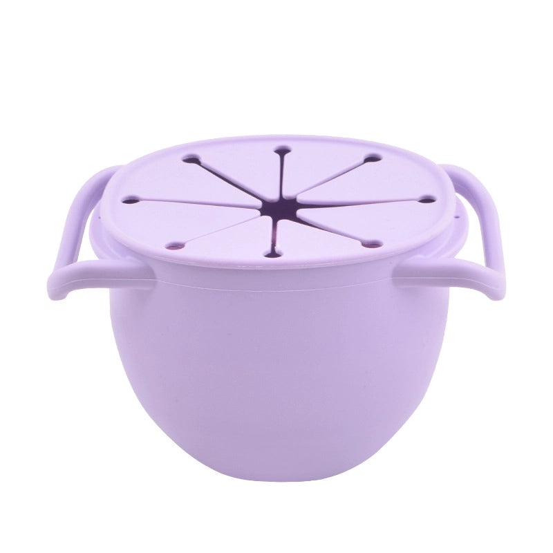 Baby Silicone Snack Cup with Rope | Fall-Resistant Foldable Binaural Children’s Snack Container | Baby Feeding Supplies
