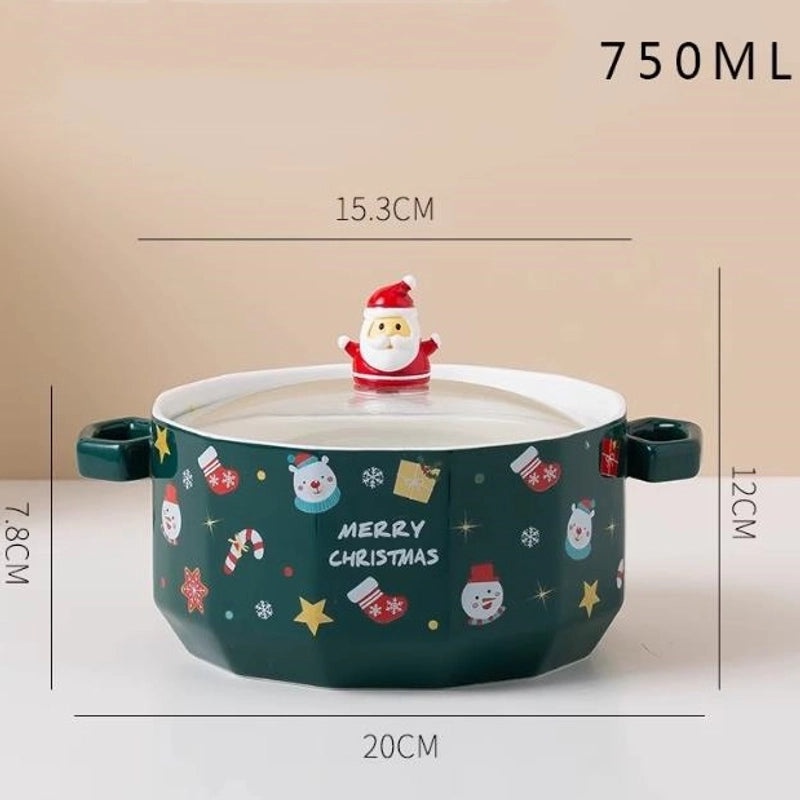 Christmas Santa Claus Porcelain Letter Plate 1 Piece|Holiday Tableware