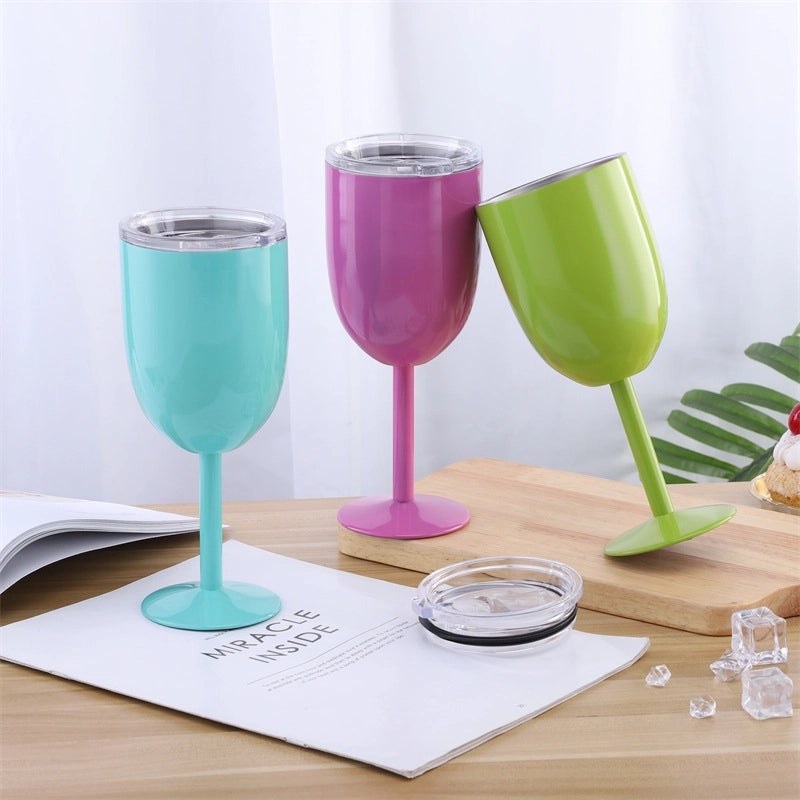 Elegant Solid Color 304 Stainless Steel Wine Glass for Casual Use | Drinkware & Bar Accessories