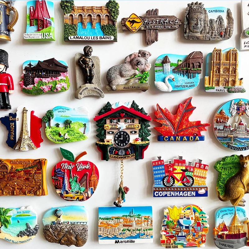 3D Travel Refrigerator Magnet Stickers Europe Cities Souvenirs Creative Tourist Gifts|Home Decor & Magnets